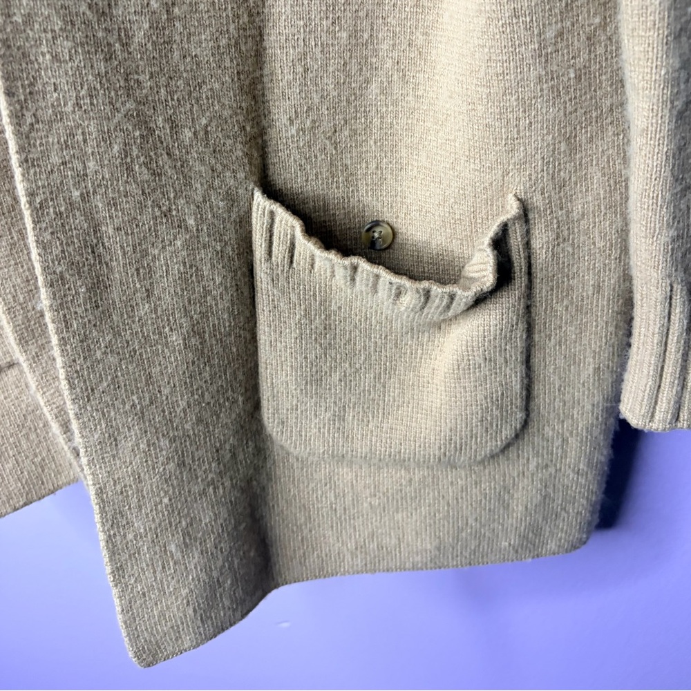 Talbots Beige Wool Blend Long Cardigan‎ L Minimal Classic Old Money - Picture 2 of 7